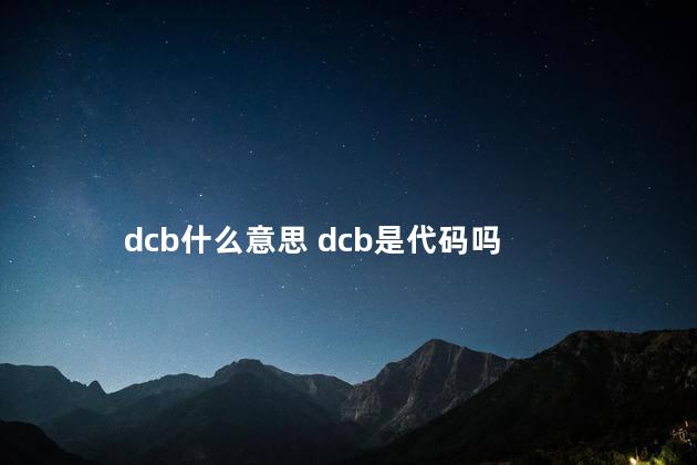 dcb什么意思 dcb是代码吗